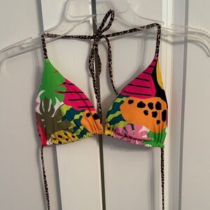 Tropical Print Bikini Top
